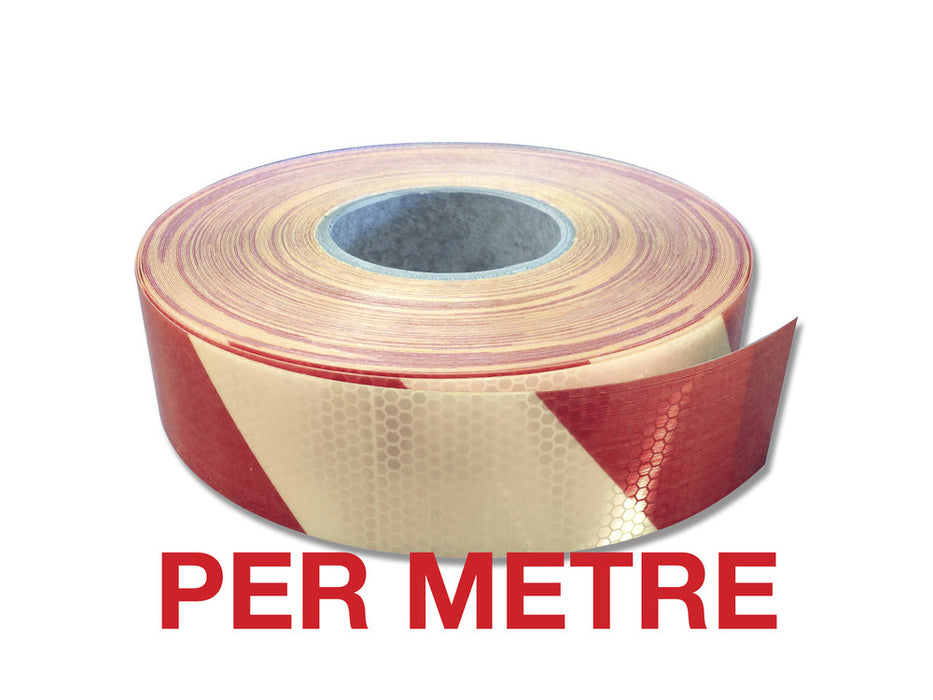 Tape reflective Class 1 Striped - width 50mm x PER Metre