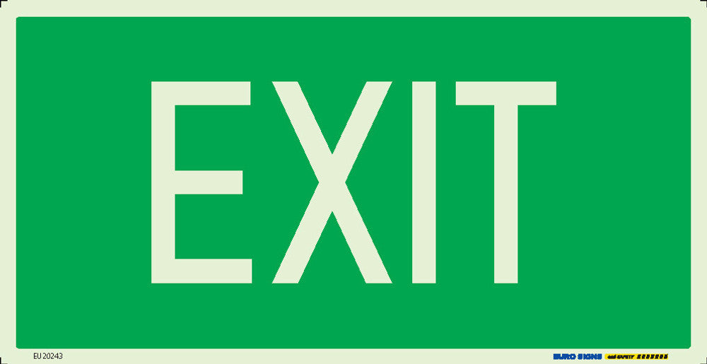 Sign EXIT Lum. White/Green