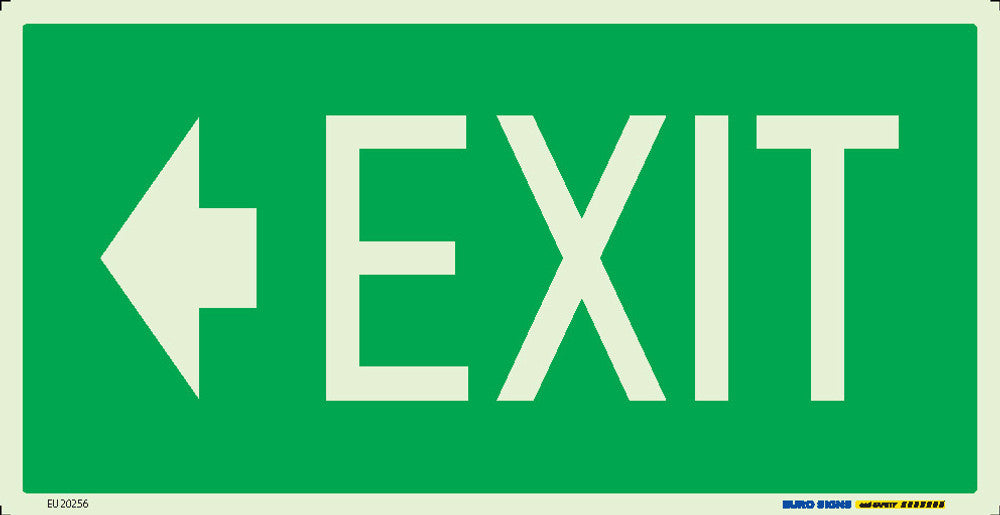 Sign EXIT + <-- LEFT Lum. White/Green