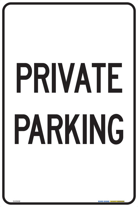 Sign PRIVATE PARKING Black/White METAL