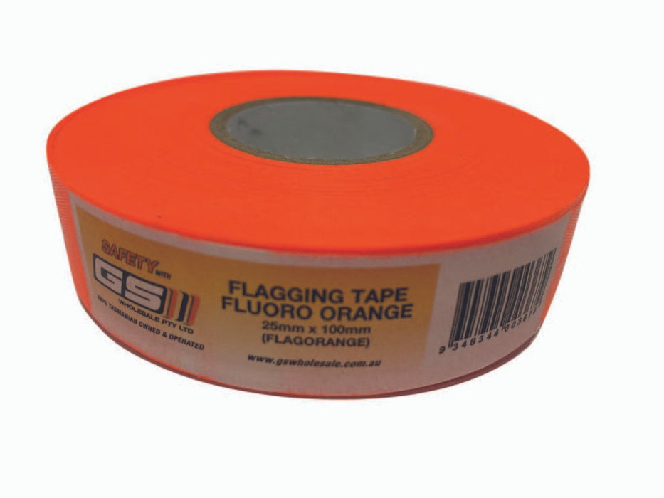 Tape Flagging Fluoro - w25mm x length 100 metres