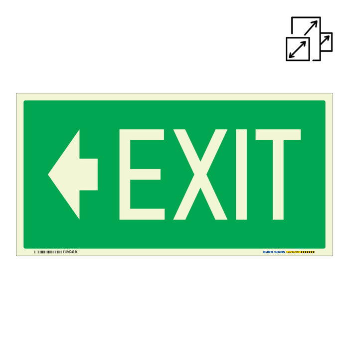 Sign EXIT + <-- LEFT Lum. White/Green