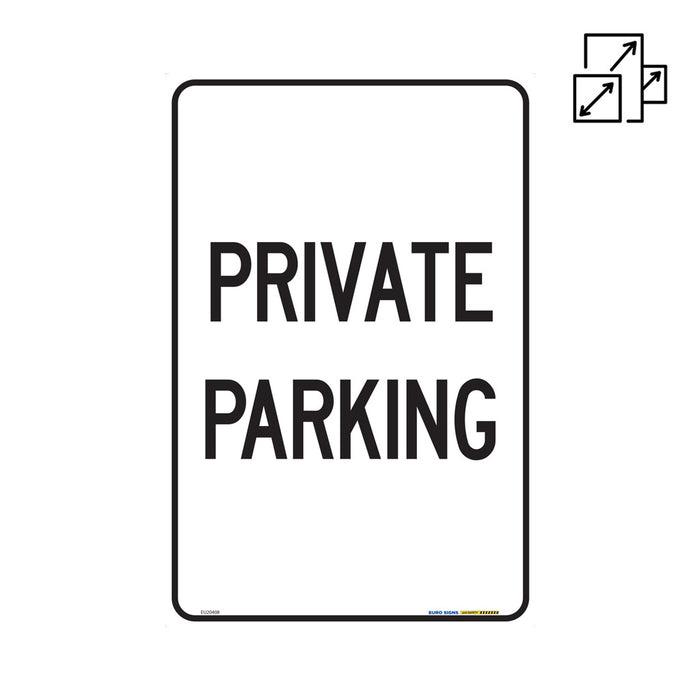 Sign PRIVATE PARKING Black/White METAL