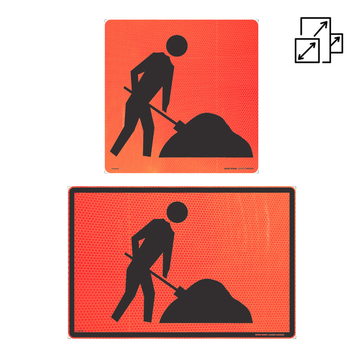 Sign WORKMAN SYMBOL Class 1 reflective Black/Orange