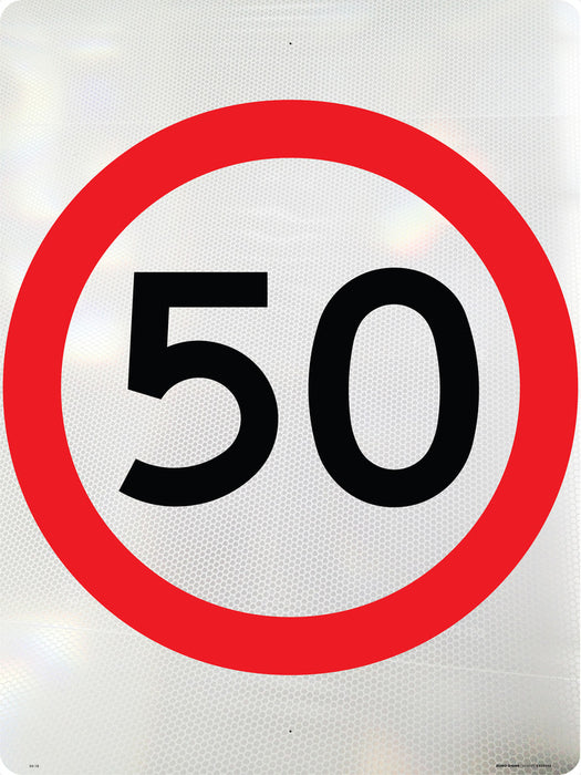 Sign Speed limit "blank" -advise limit- Class 1 reflective - Black/Red/White ALUMINIUM