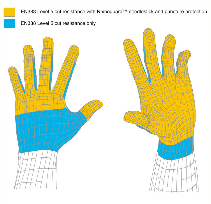 Gloves NEEDLE RESISTANT Yellow - Large